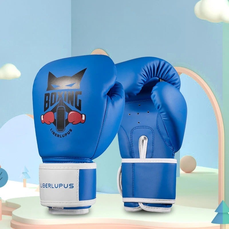 Gant de boxe enfant noir et bleu