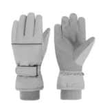 Gants de ski gris enfant épais garçon et fille