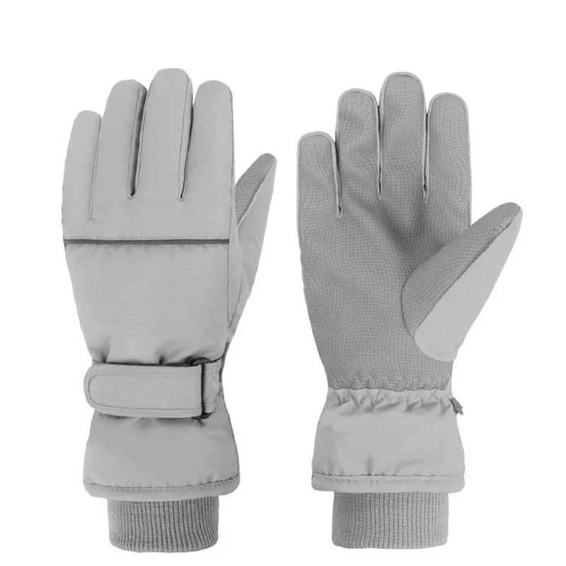 Gants de ski gris enfant épais garçon et fille
