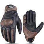 Gant moto rétro noir et marron